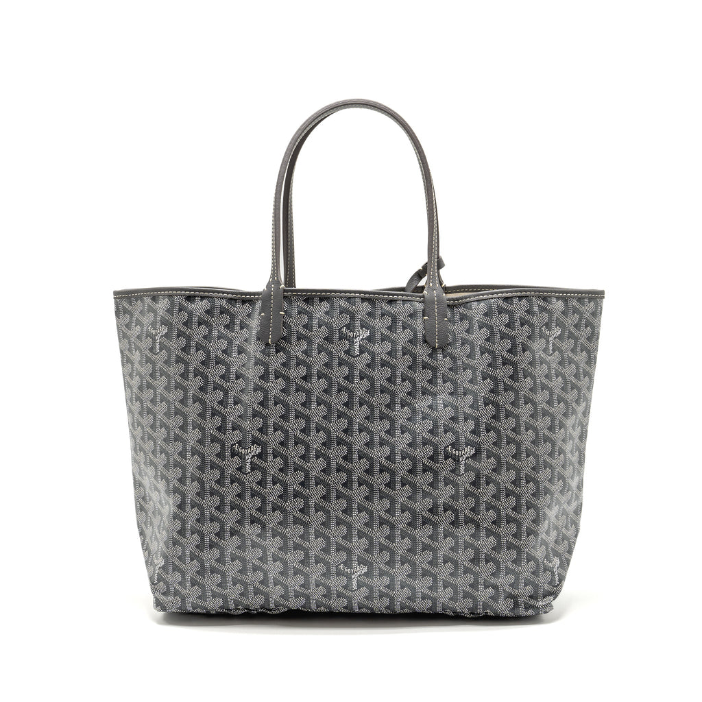 GOYARD SAINT LOUIS PM TOTE GOYARDINE CANVAS / CALFSKIN GREY