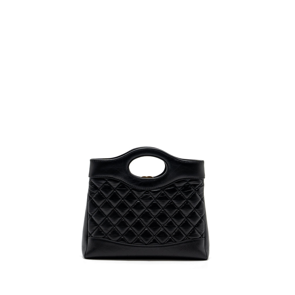 CHANEL 23A MINI 31 BAG CALFSKIN BLACK LGHW (MICROCHIP)