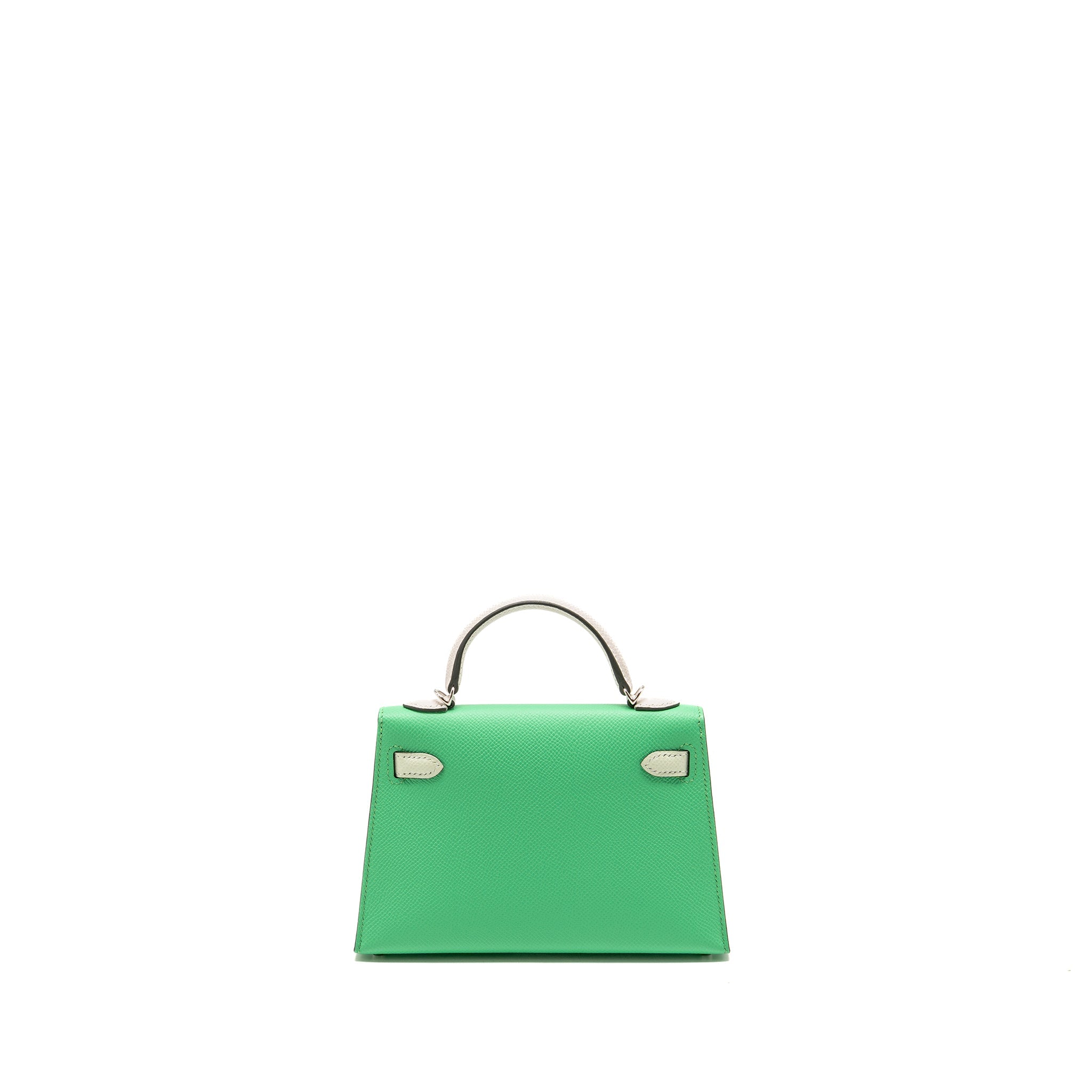 HERMES MINI KELLY II EPSOM VERT COMICS/VERT FIZZ/GRIS PALE SHW