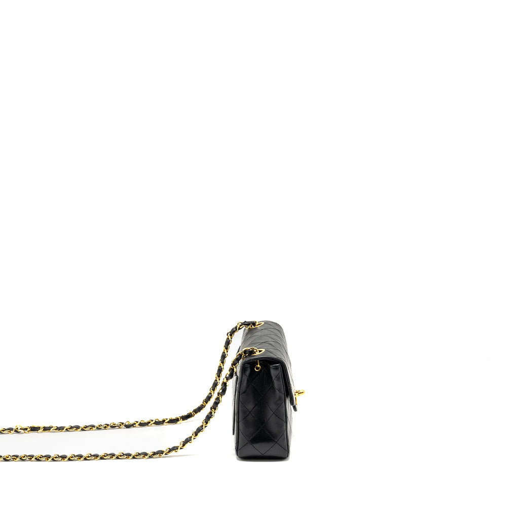 CHANEL VINTAGE MINI SQUARE FLAP BAG LAMBSKIN BLACK GHW