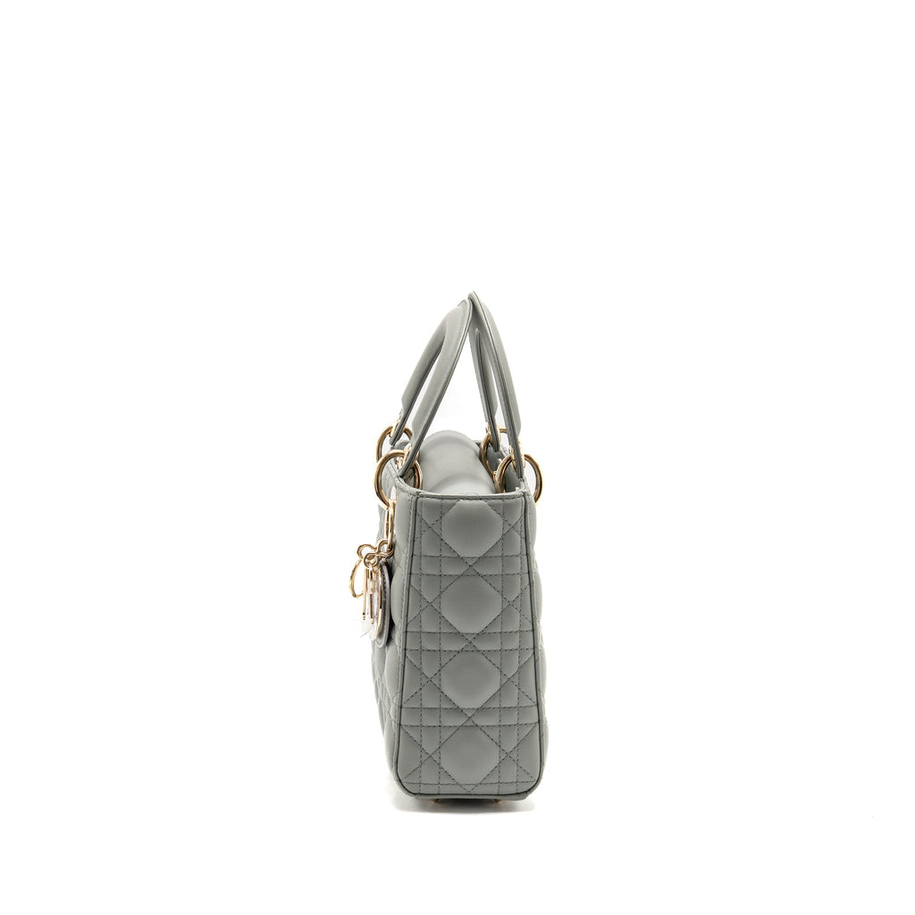 DIOR MY ABCDIOR SMALL LADY DIOR LAMBSKIN STONE GREY LGHW