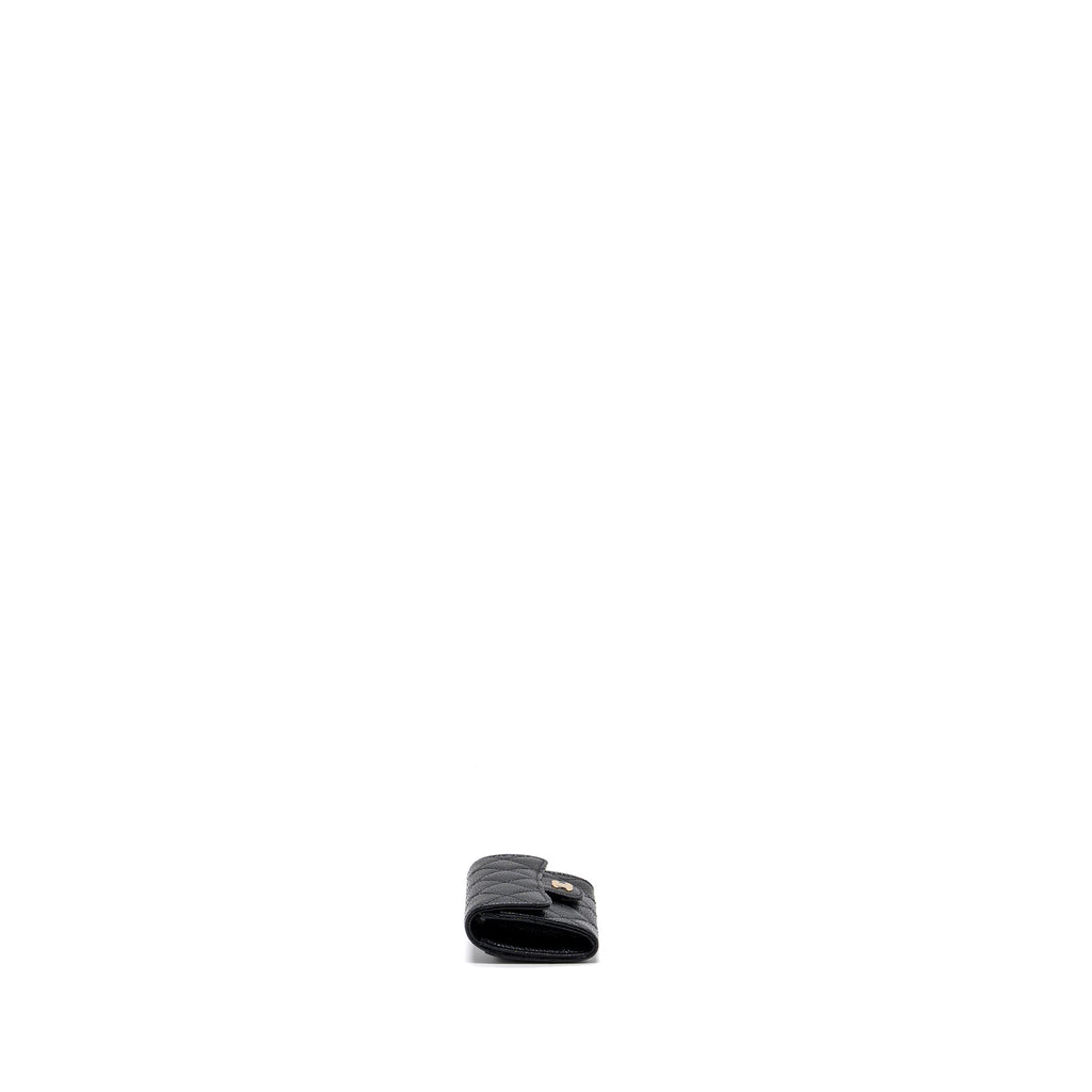 CHANEL CLASSIC FLAP CARD HOLDER CAVIAR BLACK GHW (MICROCHIP)