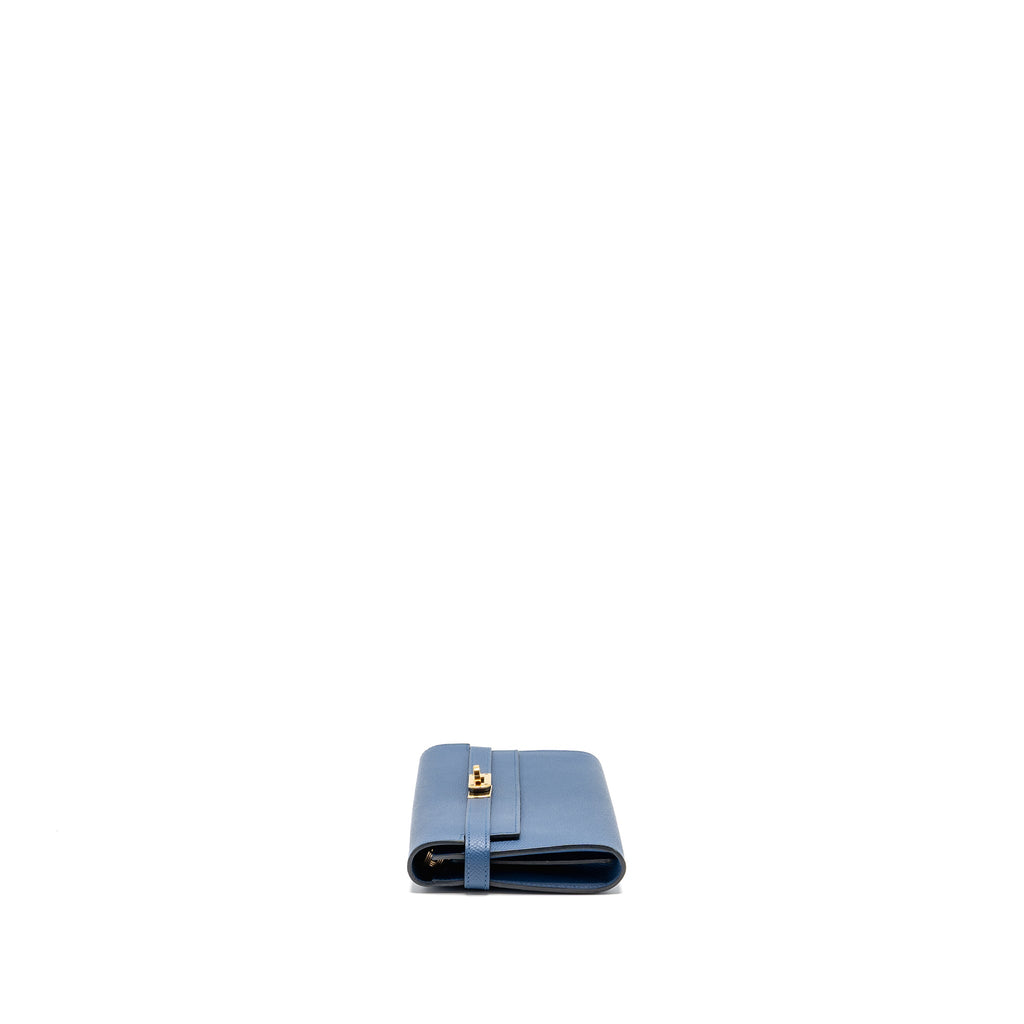 HERMES KELLY LONG WALLET EPSOM DARK BLUE GHW