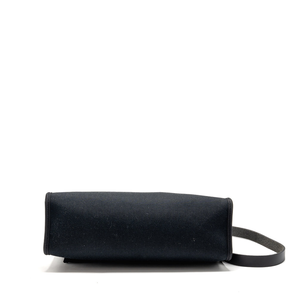 HERMES HERBAG 31 ZIP BAG CANVAS/ HUNTER LEATHER BLACK SHW