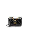 CHANEL SMALL 19 BAG GOATSKIN BLACK MULTICOLOUR HARDWARE