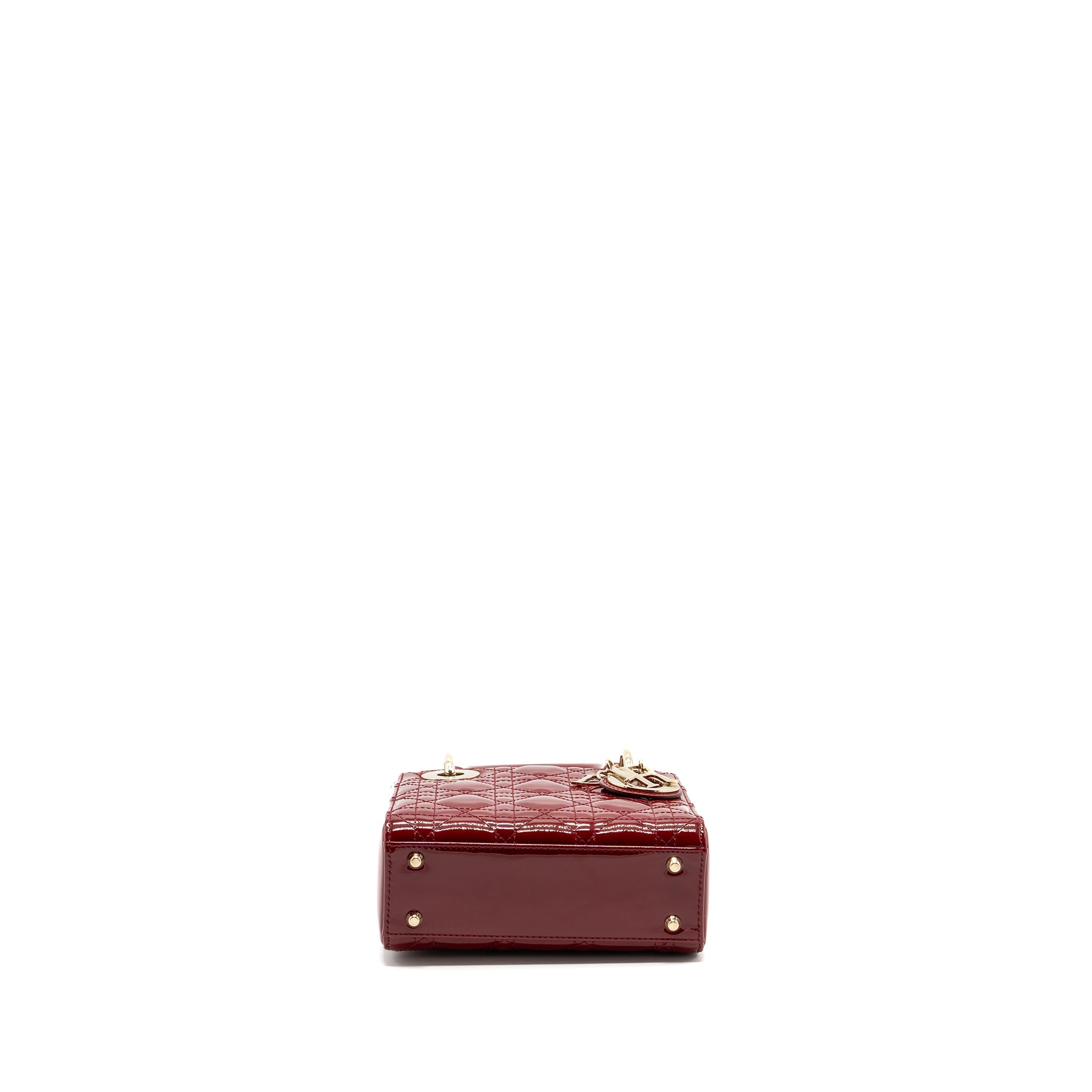 DIOR MINI LADY DIOR PATENT RED LGHW