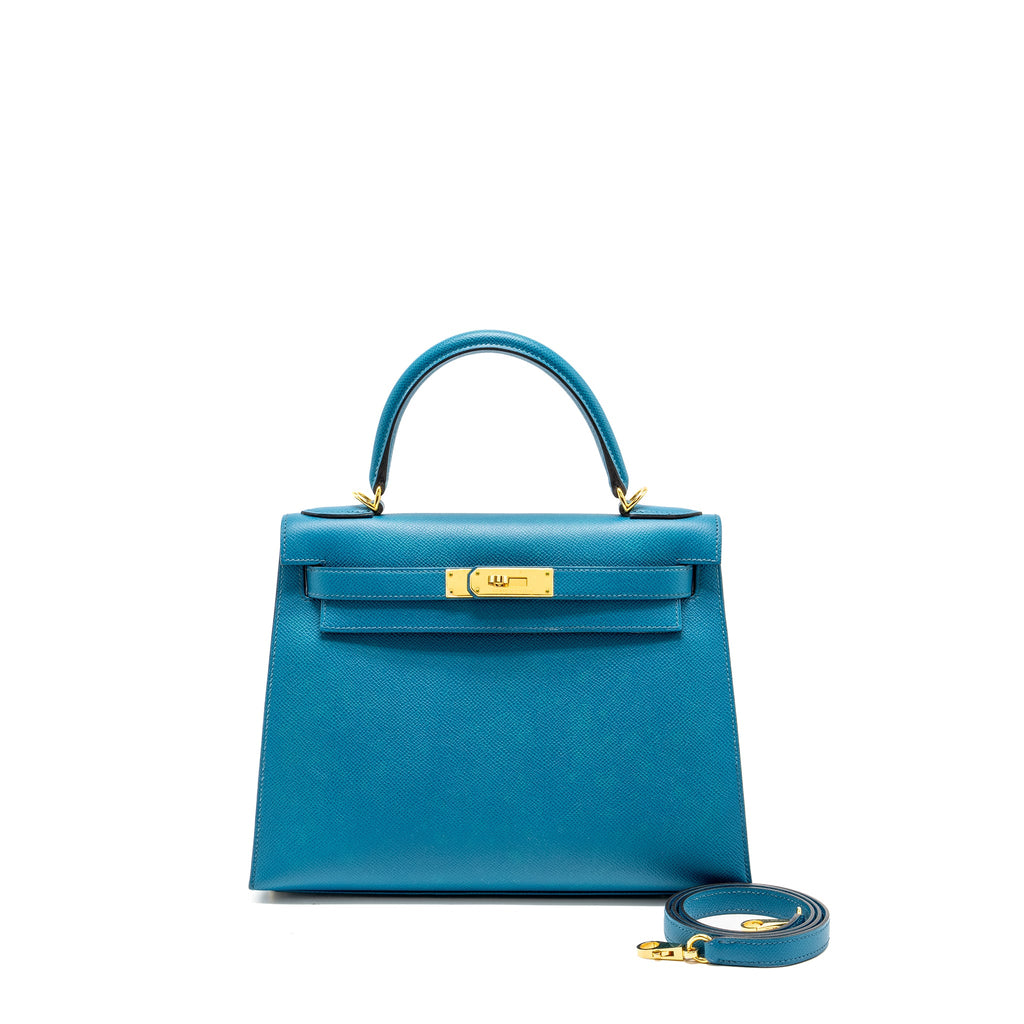 HERMES KELLY 28 EPSOM BLUE IZMIR GHW