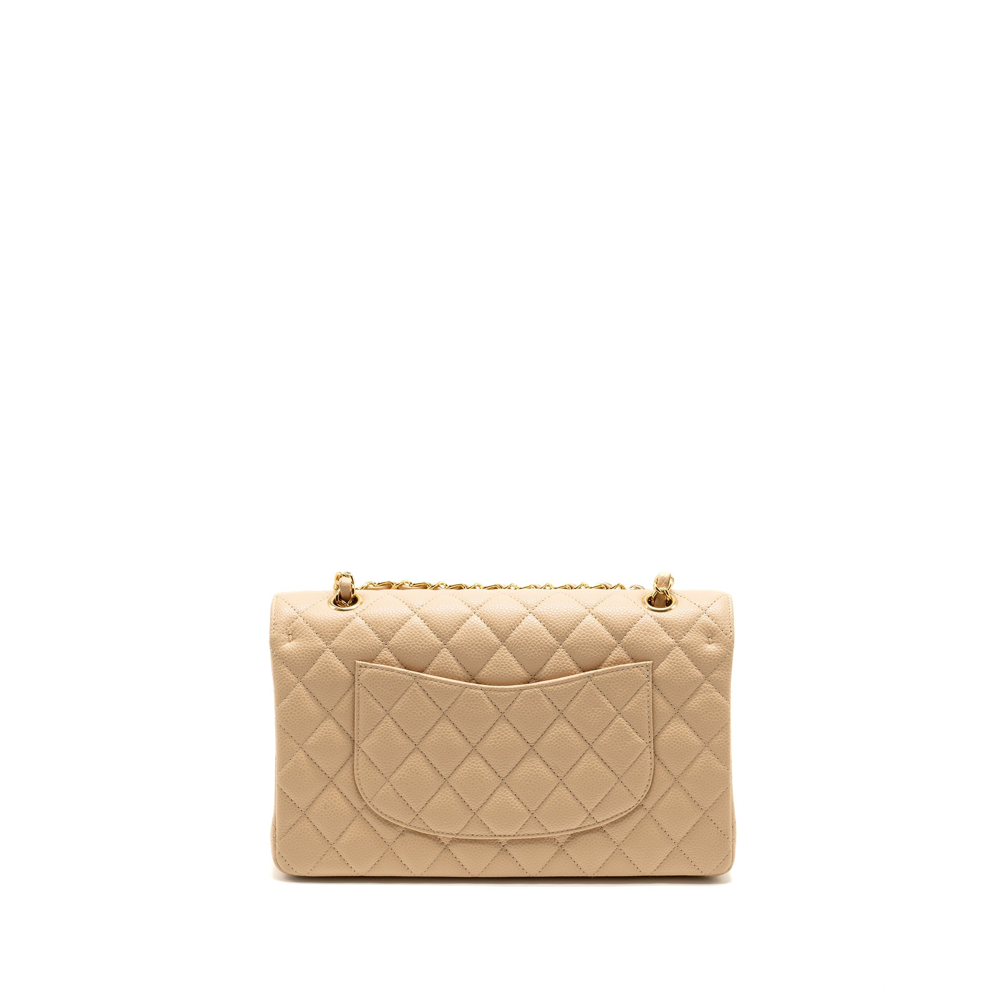 CHANEL MEDIUM CLASSIC DOUBLE FLAP CAVIAR BEIGE GHW