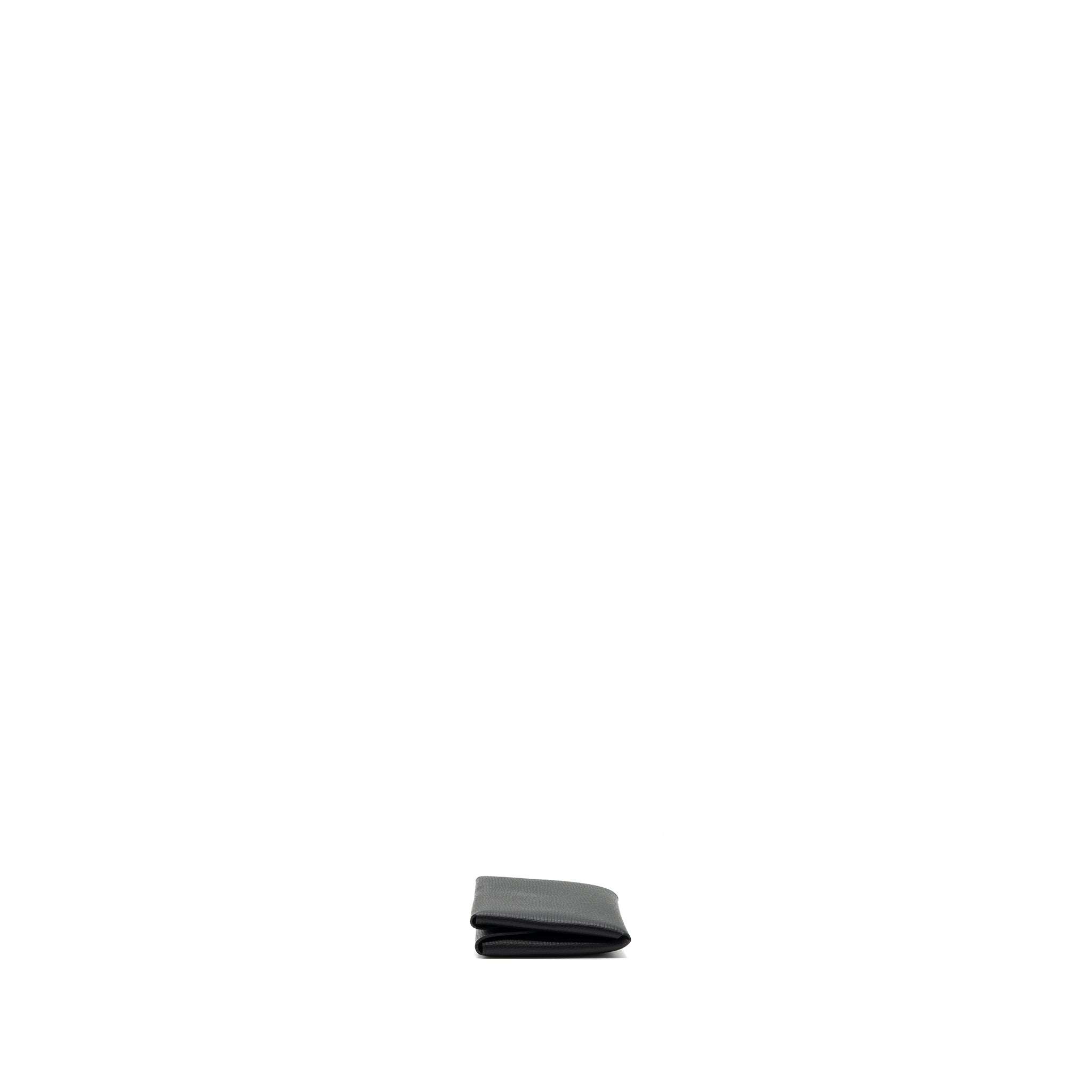 HERMES CALVI DUO COMPACT CARD HOLDER EPSOM BLACK SHW