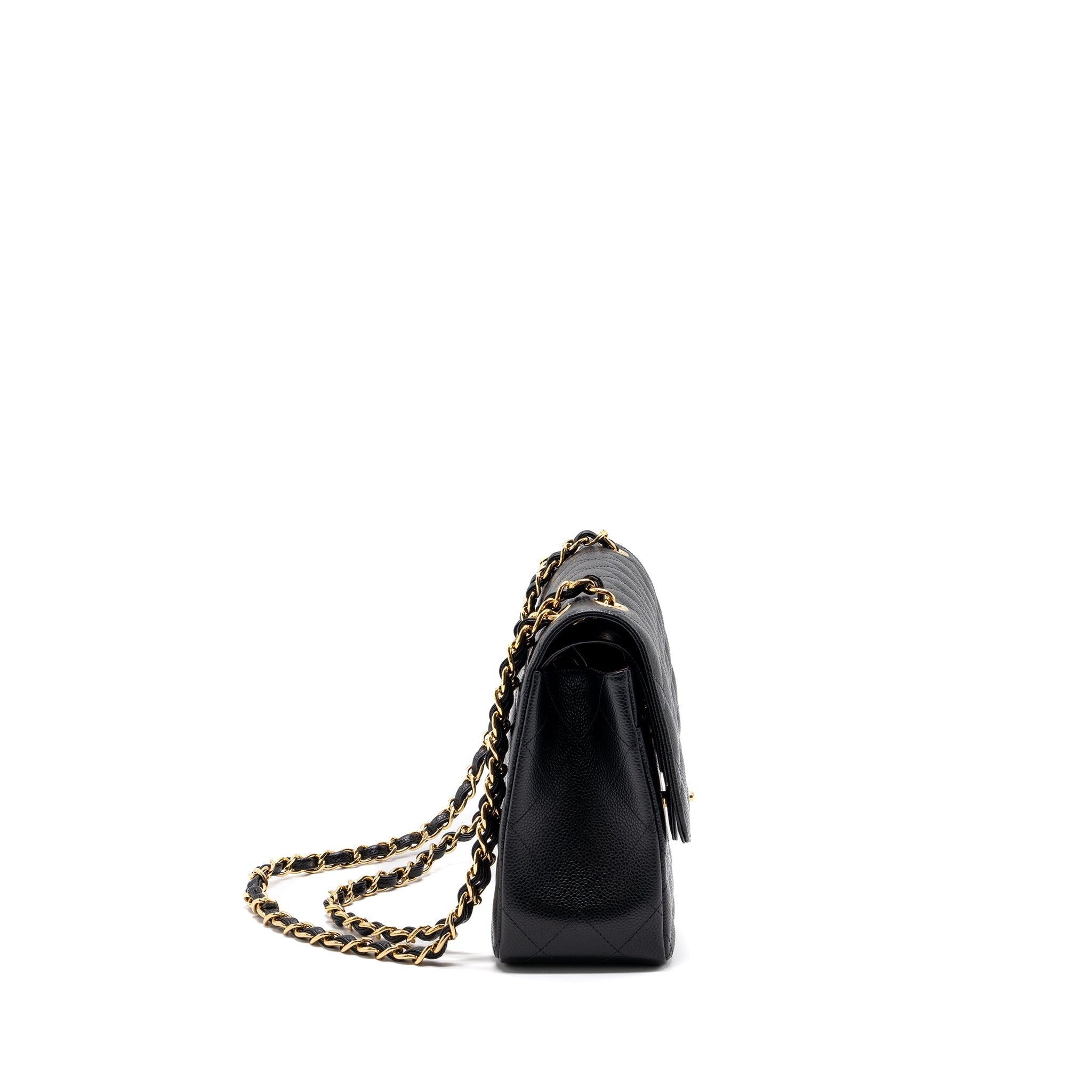 CHANEL CLASSIC JUMBO DOUBLE FLAP BAG CAVIAR BLACK GHW