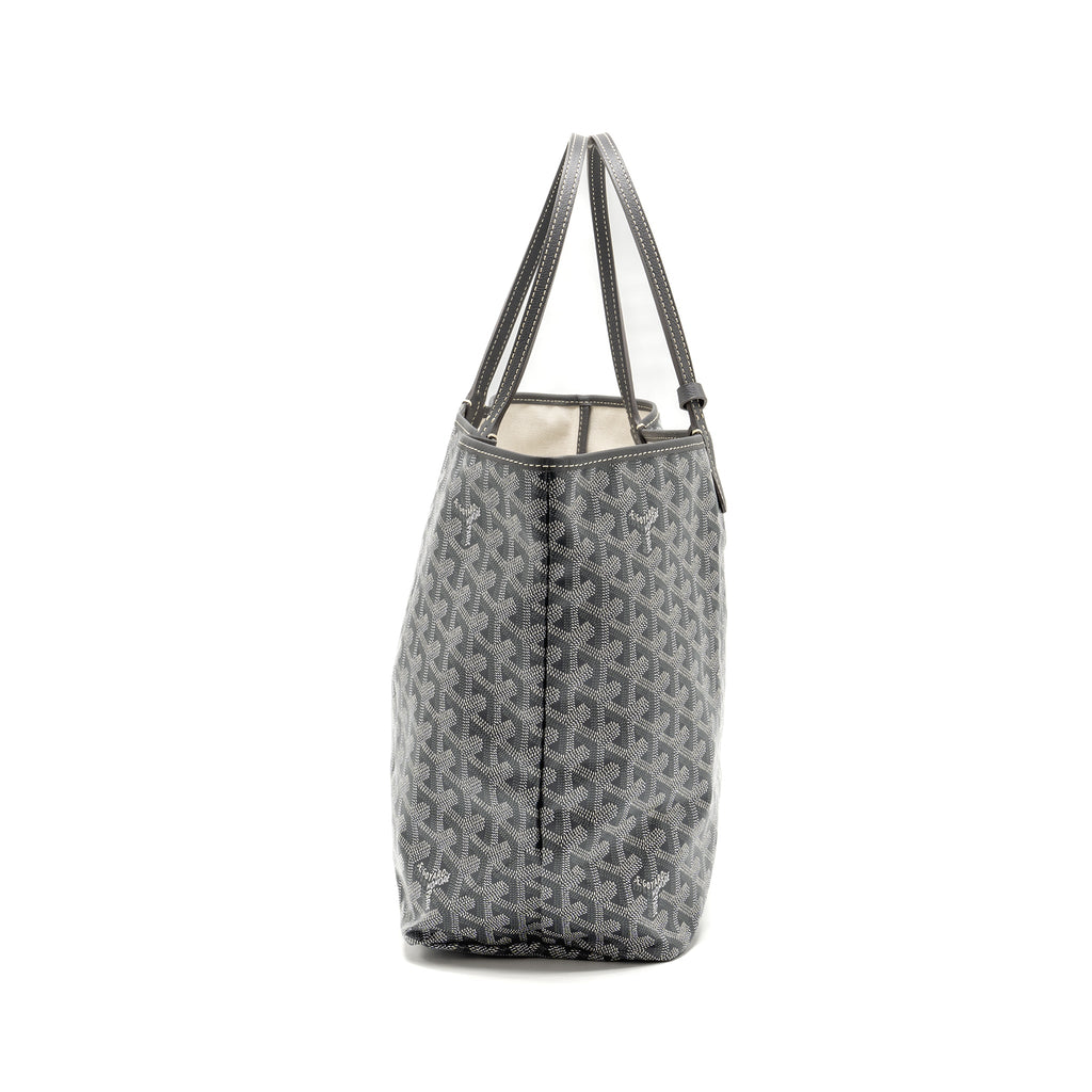GOYARD SAINT LOUIS PM TOTE GOYARDINE CANVAS / CALFSKIN GREY