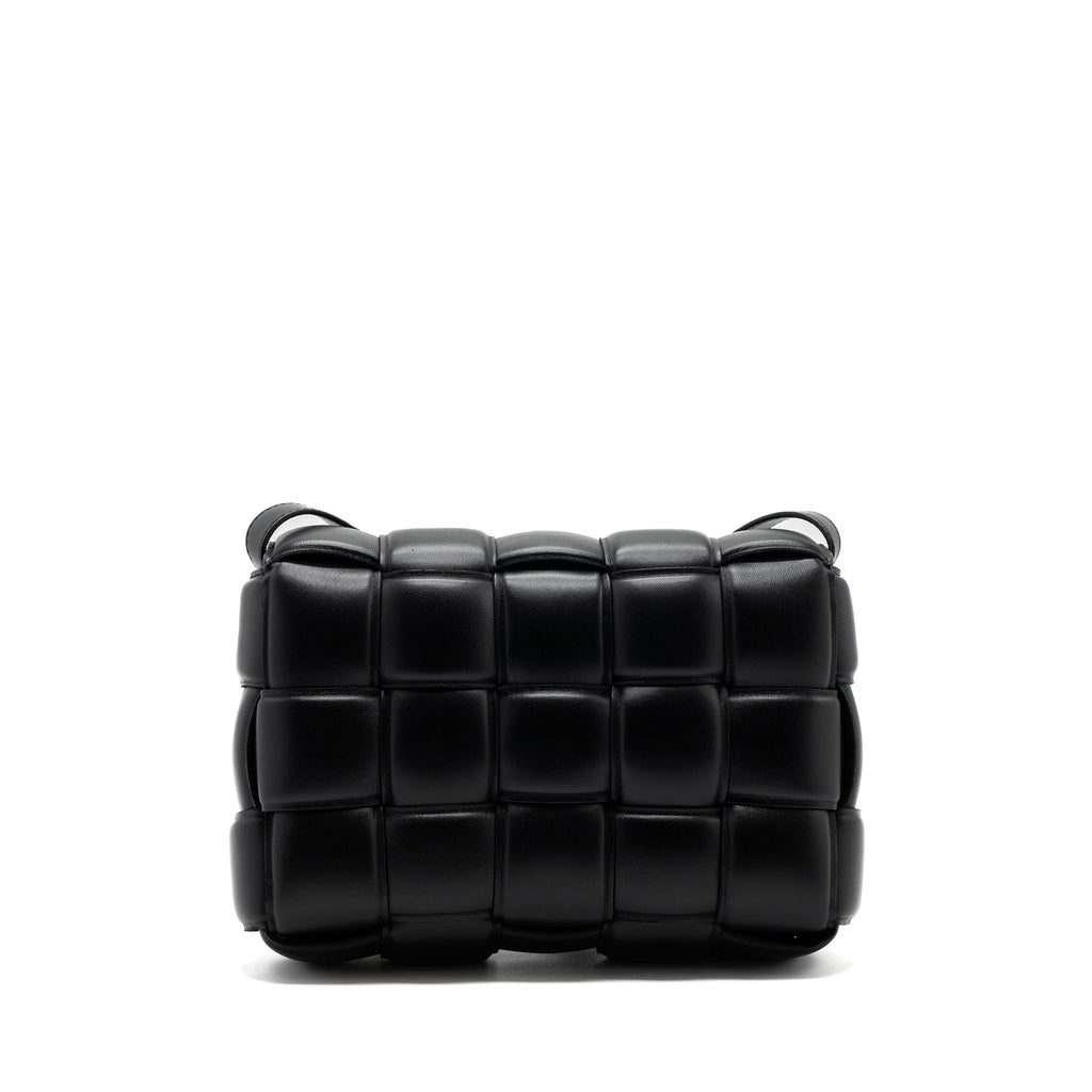BOTTEGA VENETA PADDED CASSETTE LAMBSKIN BLACK GHW