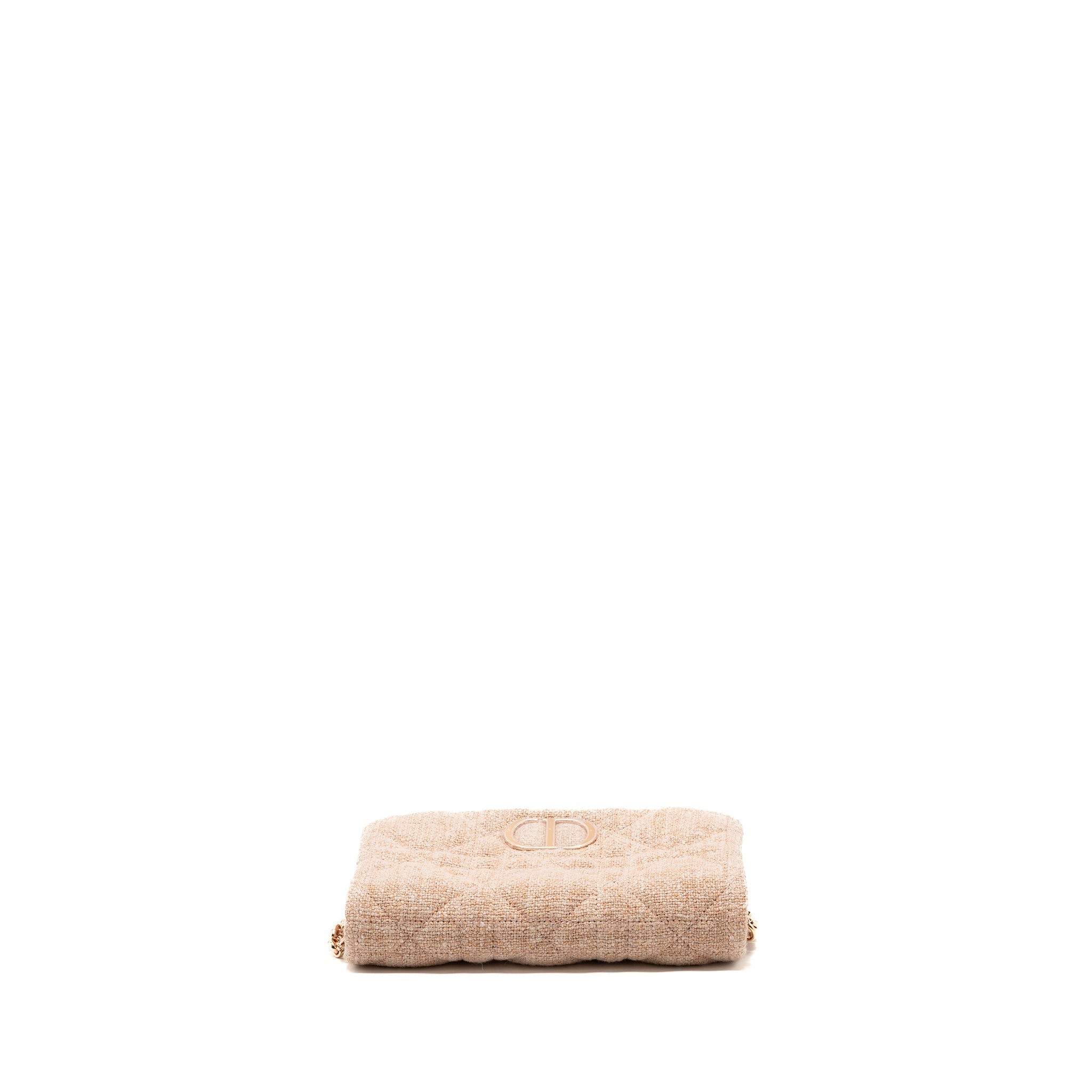 DIOR CARO POUCH CANVAS LIGHT PINK WITH PINK HARDWARE