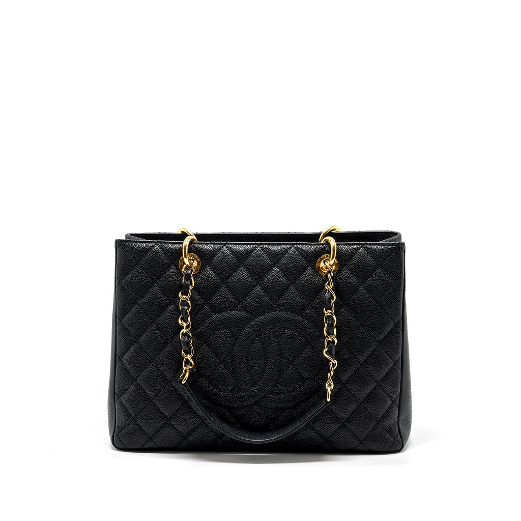 CHANEL GRAND SHOPPING TOTE BAG CAVIAR BLACK GHW