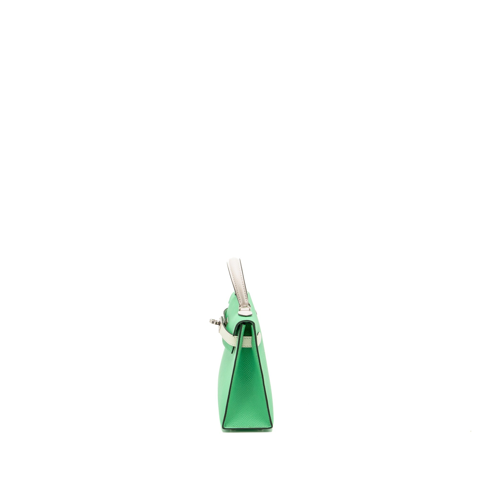 HERMES MINI KELLY II EPSOM VERT COMICS/VERT FIZZ/GRIS PALE SHW