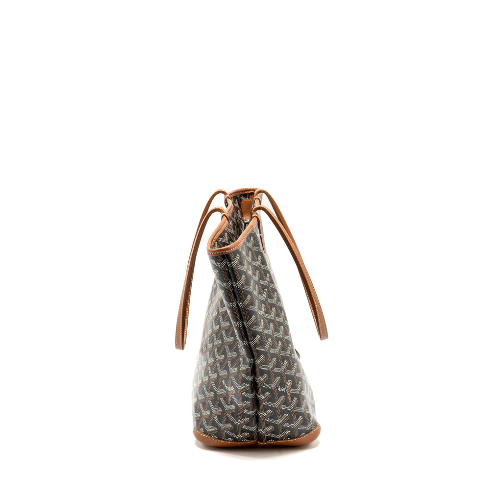 GOYARD ARTOIS PM TOTE BAG GOYARDINE CANVAS BLACK/TAN SHW