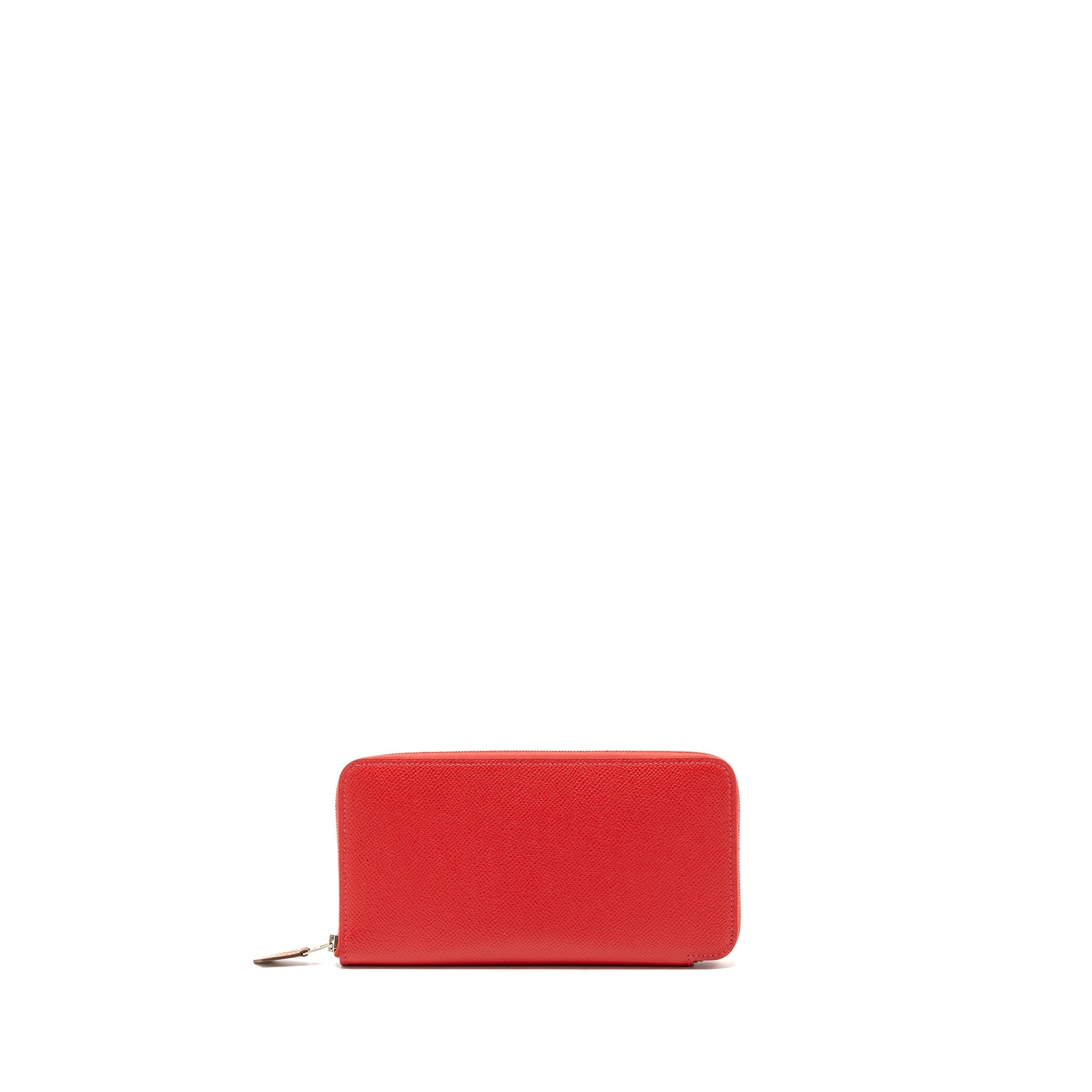 HERMES SILK IN LONG WALLET EPSOM RED SHW