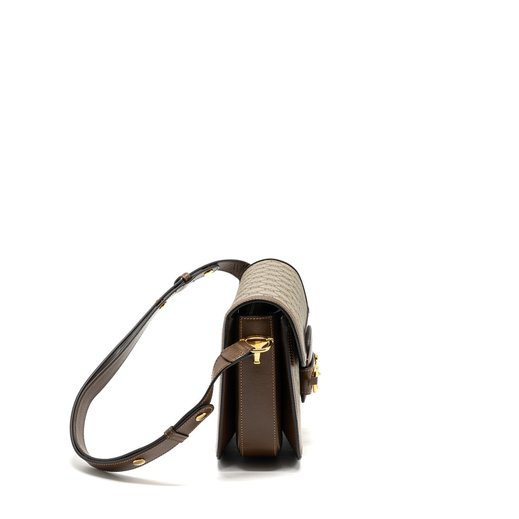 GUCCI HORSEBIT 1955 SHOULDER BAG GG SUPREME CANVAS/ LEATHER BROWN GHW
