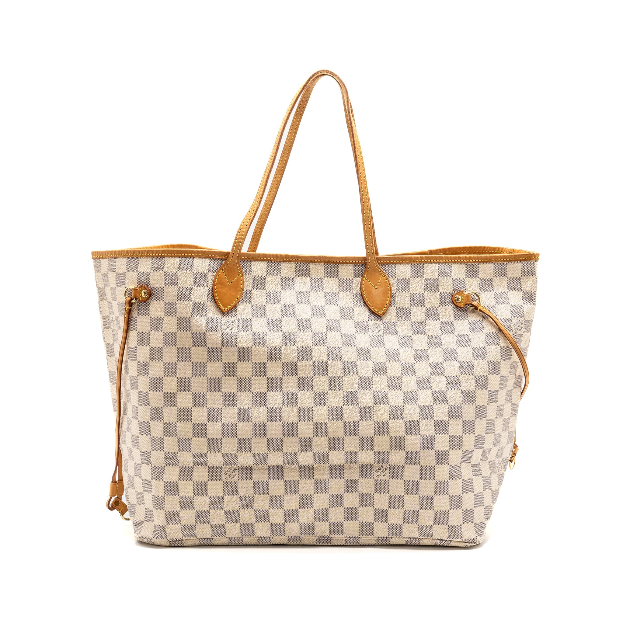 LOUIS VUITTON NEVERFULL GM DAMIER AZUR CANVAS GHW