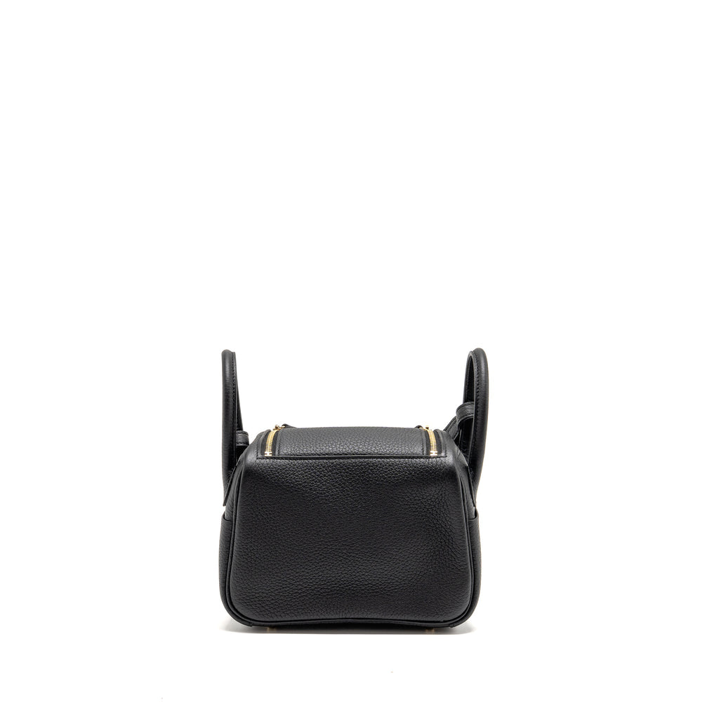 HERMES MINI LINDY CLEMENCE BLACK GHW