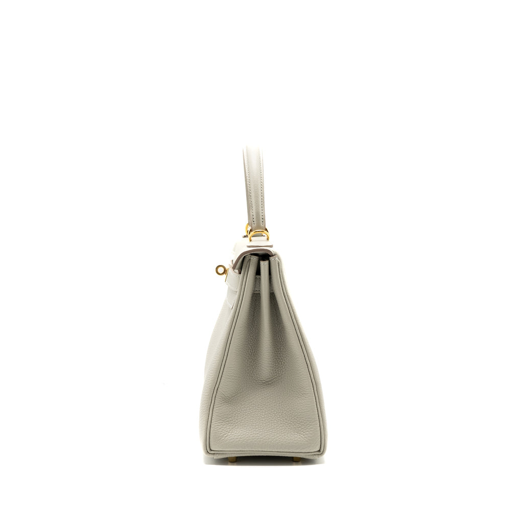 HERMES KELLY 28 TOGO LEATHER GRIS PERLE GHW