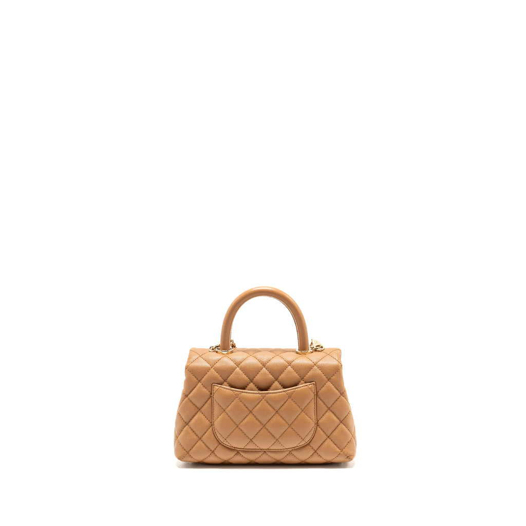 CHANEL 21P SMALL COCO HANDLE CAVIAR CARAMEL LGHW