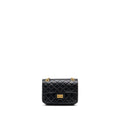 CHANEL MINI 2.55 REISSUE FLAP BAG AGED CALFSKIN BLACK GHW (MICROCHIP)