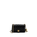 CHANEL 23K PEARL CRUSH MINI RECTANGULAR FLAP BAG LAMBSKIN BLACK GHW (MICROCHIP)