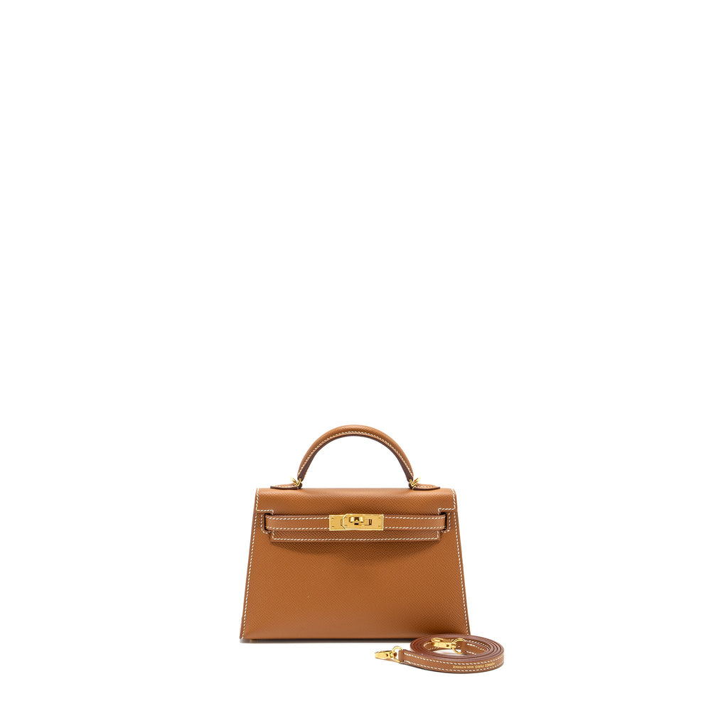 HERMES MINI KELLY EPSOM GOLD GHW