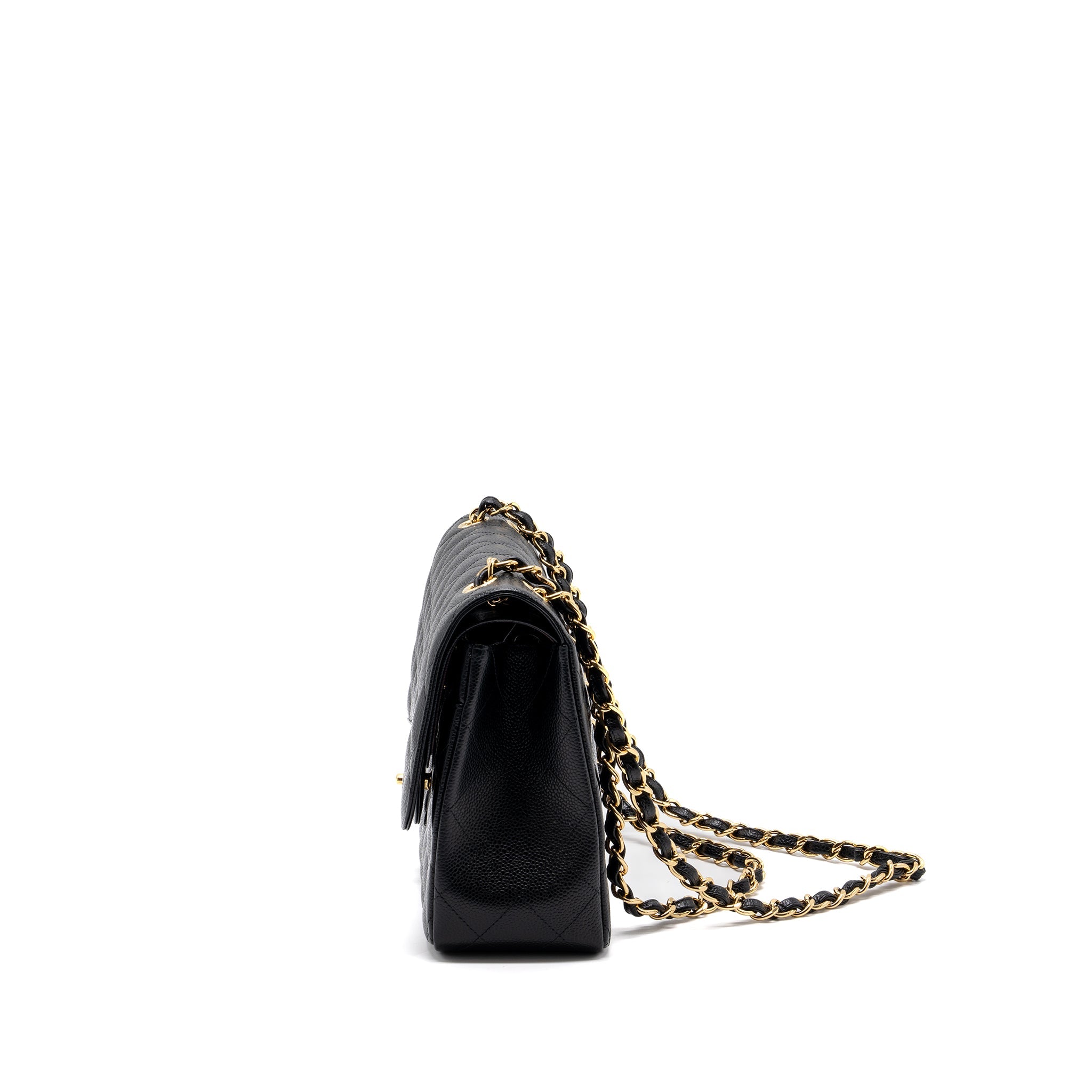 CHANEL CLASSIC JUMBO DOUBLE FLAP BAG CAVIAR BLACK GHW