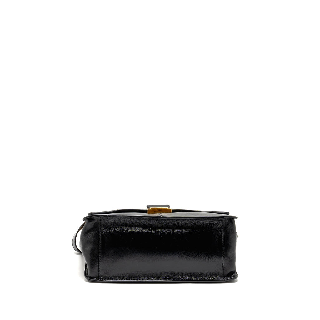 FENDI KAN U SHOULDER BAG LEATHER BLACK GHW