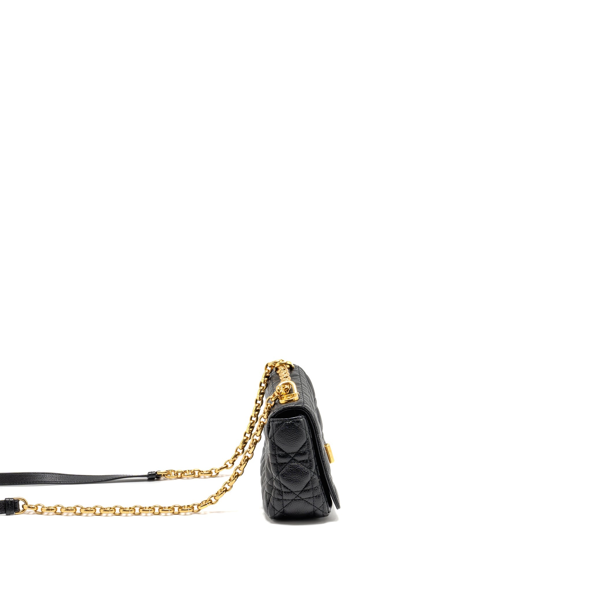DIOR SMALL CARO BAG CALFSKIN BLACK GHW