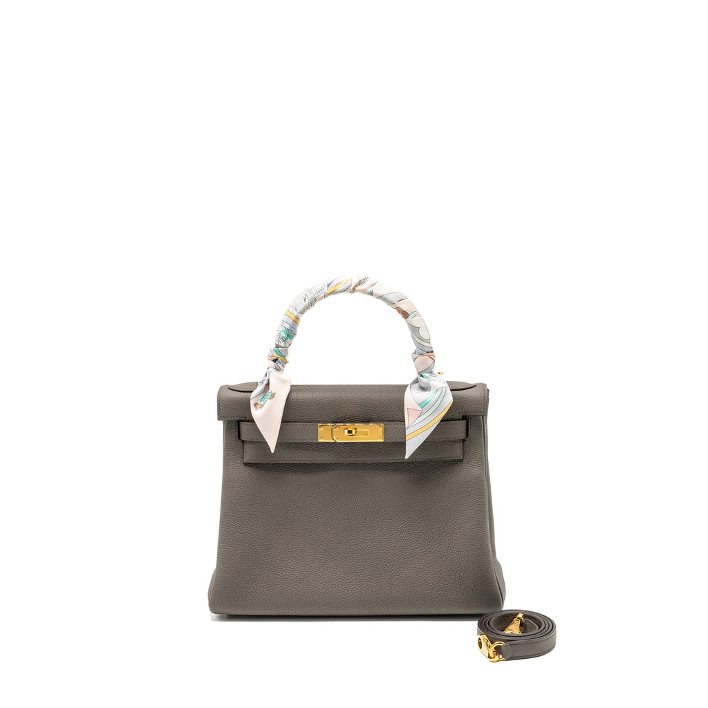 HERMES KELLY 28 TOGO GRIS ETAIN GHW
