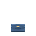 HERMES KELLY LONG WALLET EPSOM DARK BLUE GHW