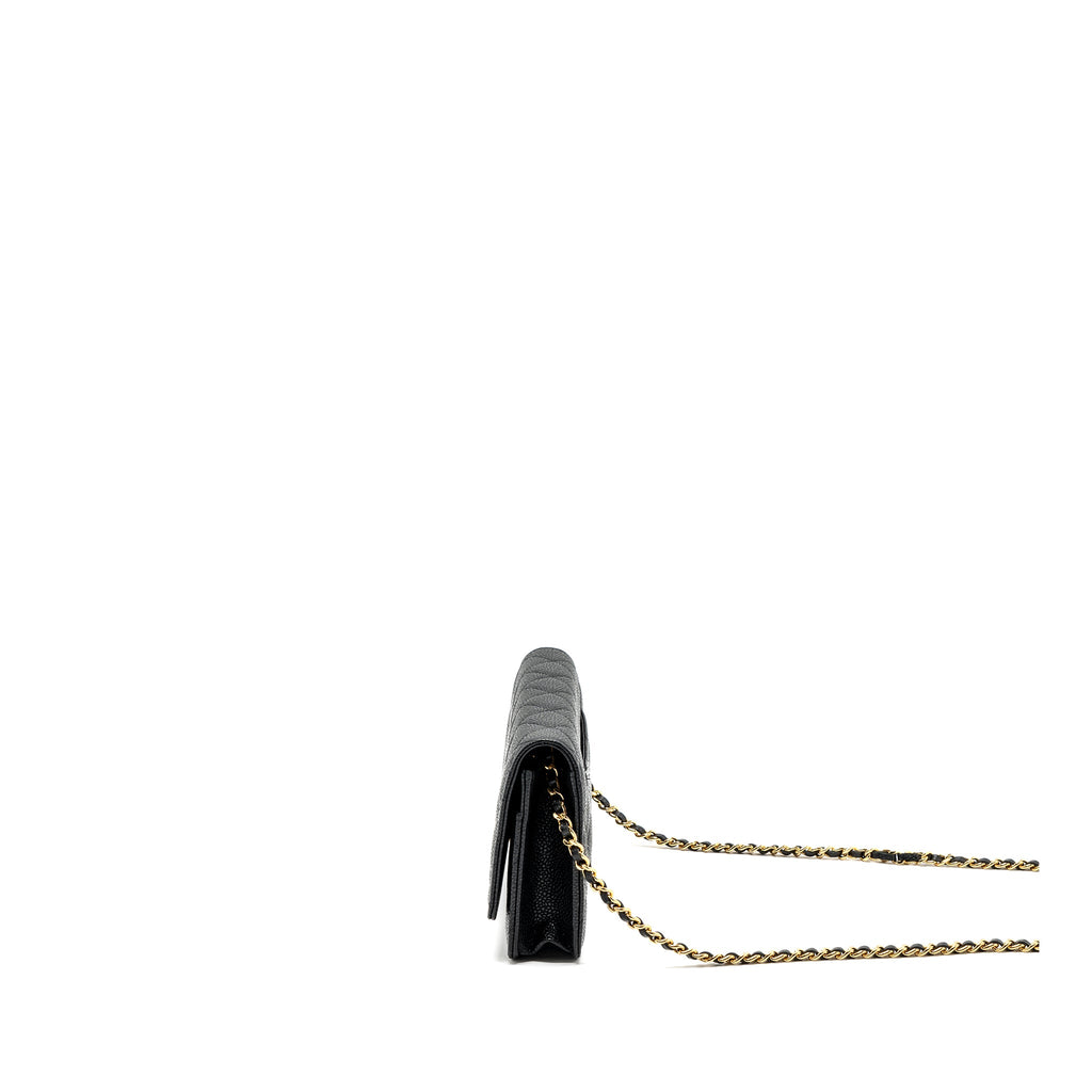 CHANEL CLASSIC WALLET ON CHAIN CAVIAR BLACK GHW