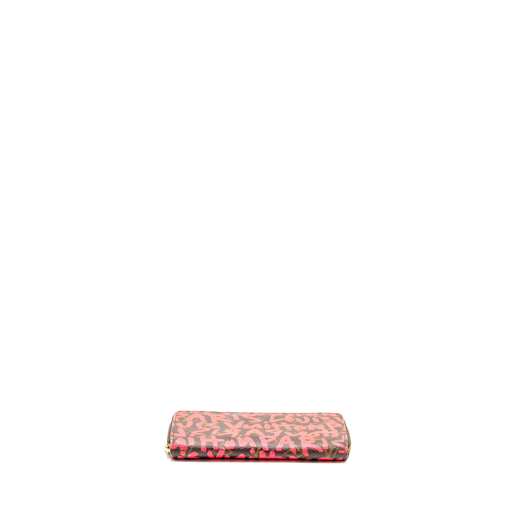 LOUIS VUITTON NEVERFULL GM STEPHEN SPROUSE PINK MONOGRAM GRAFFITI COATED / ZIP WALLET GHW (SELL IN A SET)