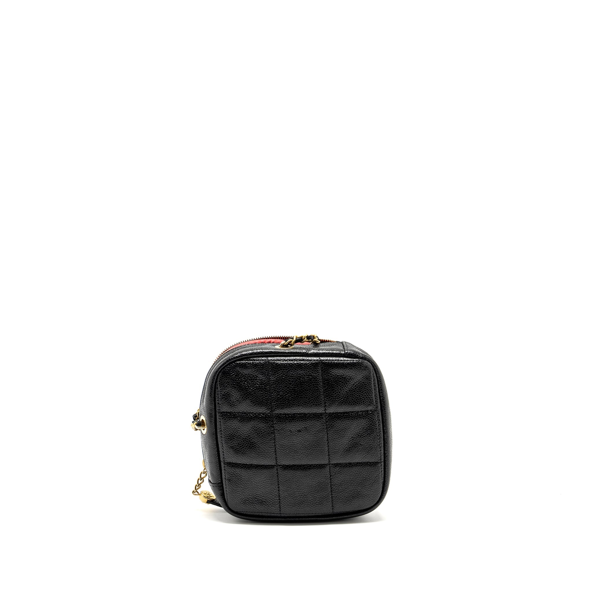 CHANEL QUILTED SHAPE CHAIN BAG CAVIAR BLACK GHW