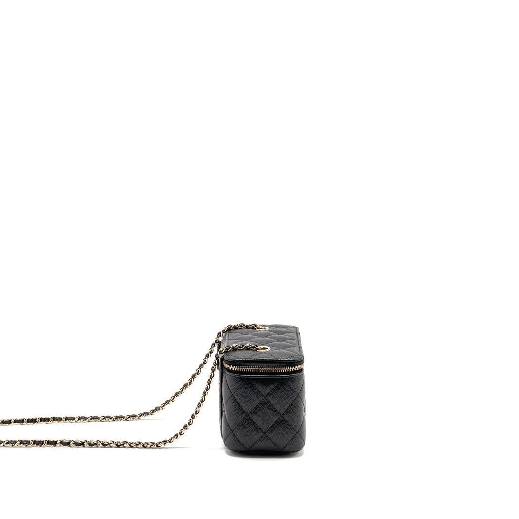CHANEL LONG VANITY CASE CAVIAR BLACK LGHW
