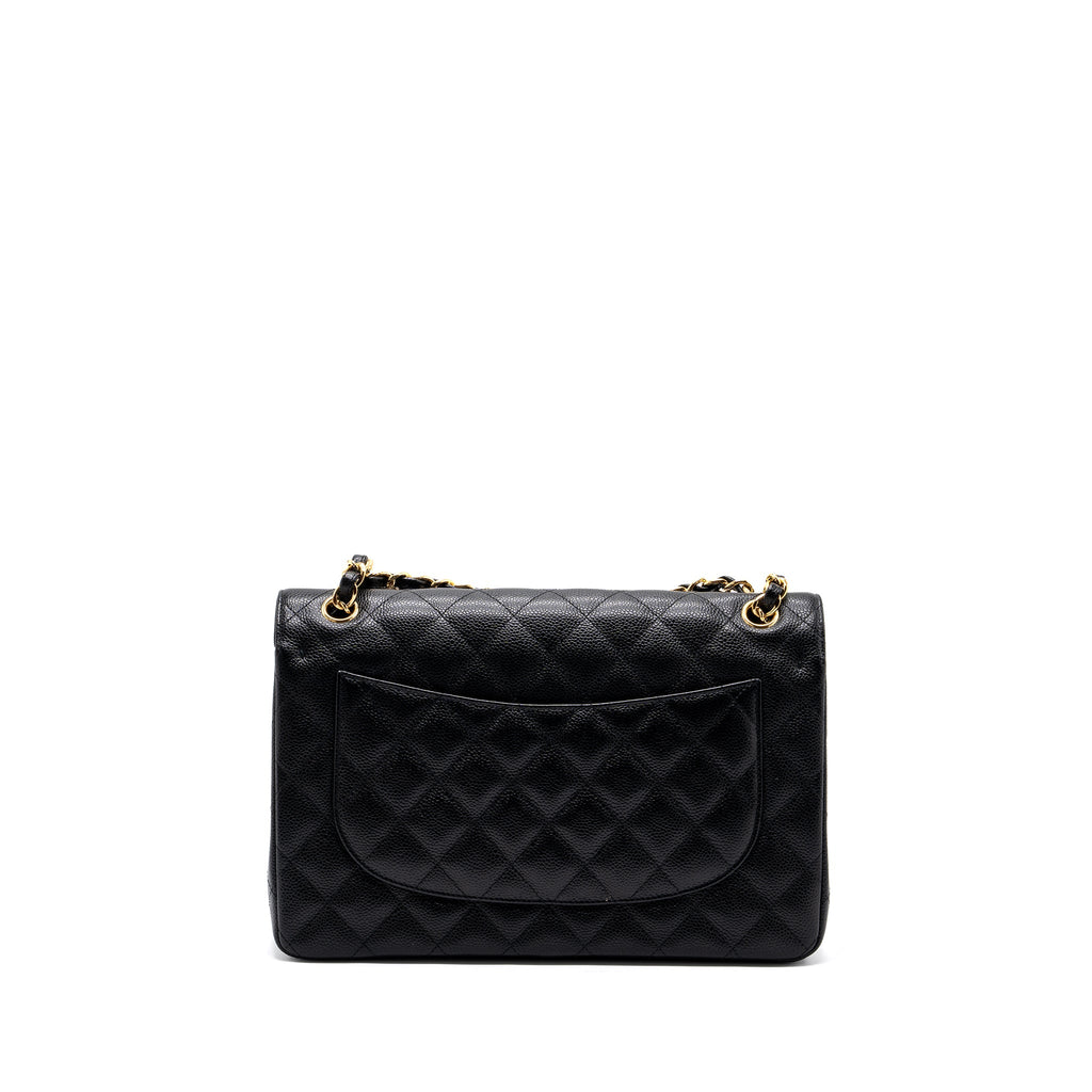 CHANEL CLASSIC JUMBO DOUBLE FLAP BAG CAVIAR BLACK GHW