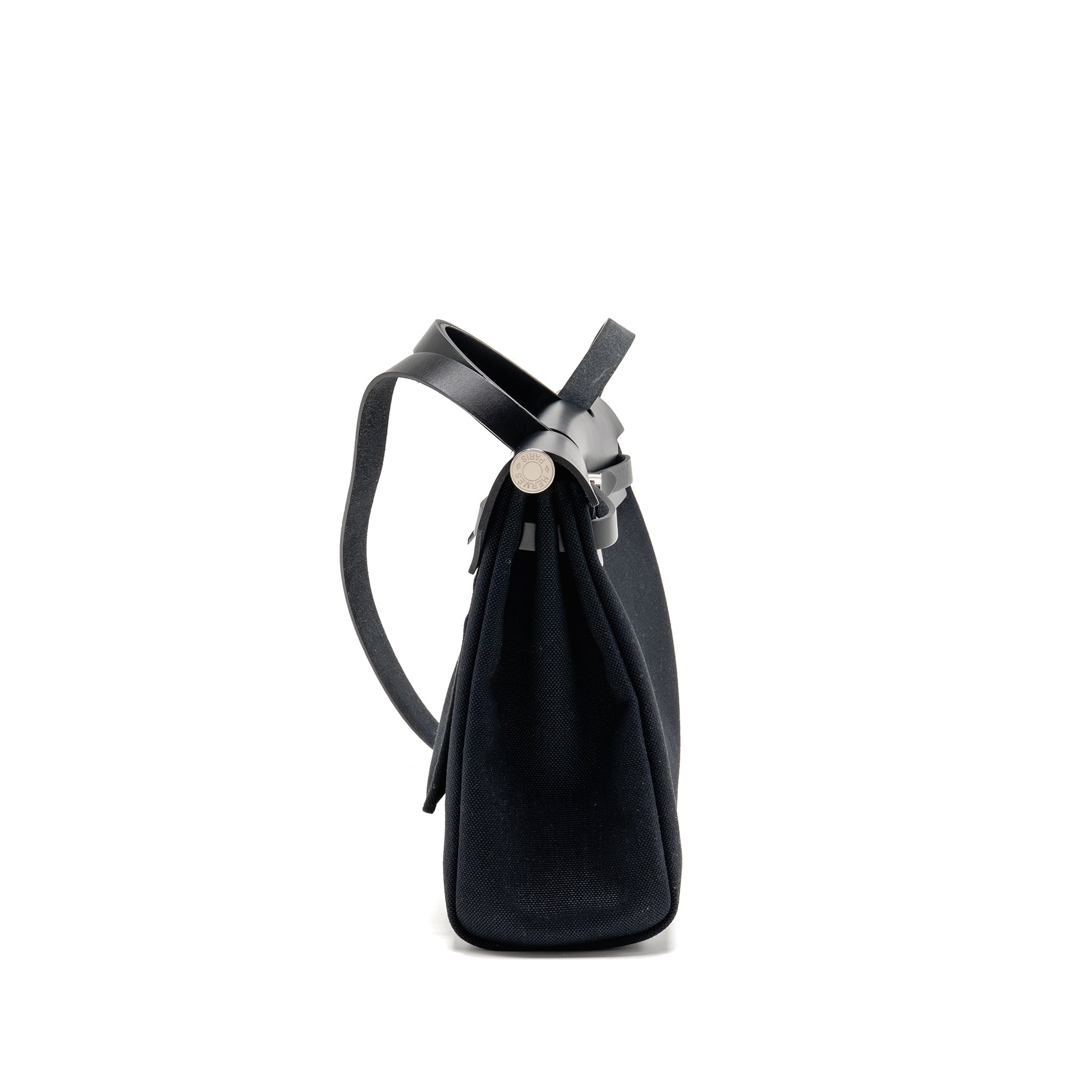 HERMES HERBAG 31 ZIP BAG CANVAS / HUNTER BLACK SHW