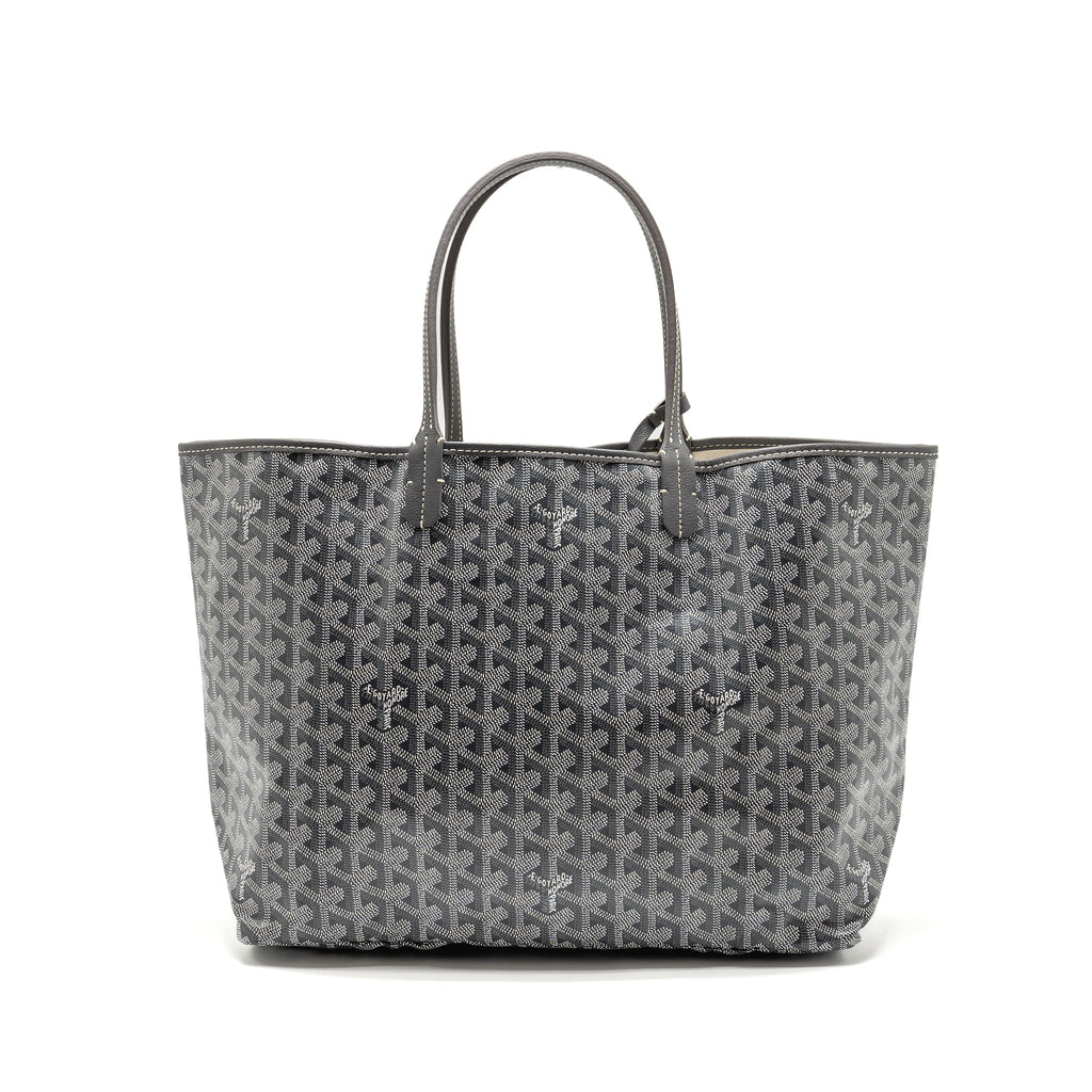 GOYARD SAINT LOUIS PM TOTE GOYARDINE CANVAS / CALFSKIN GREY