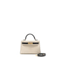 HERMES MINI KELLY II SPECIAL ORDER CHÈVRE MYSORE NATA/BLACK LGHW