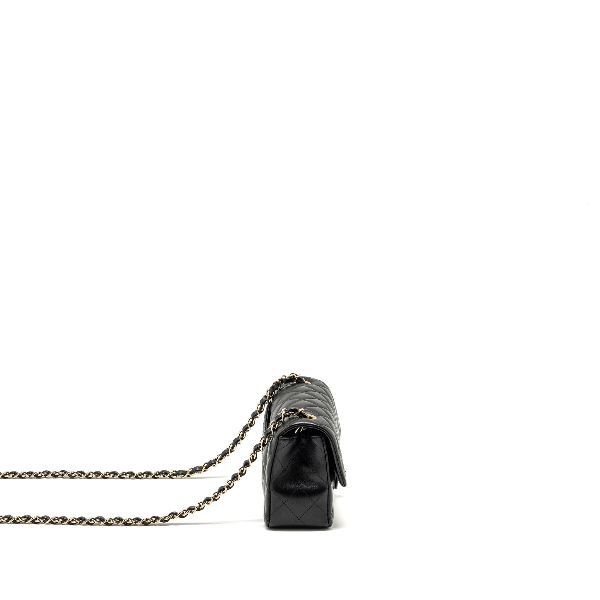 CHANEL MINI RECTANGULAR FLAP BAG LAMBSKIN BLACK LGHW (MICROCHIP)