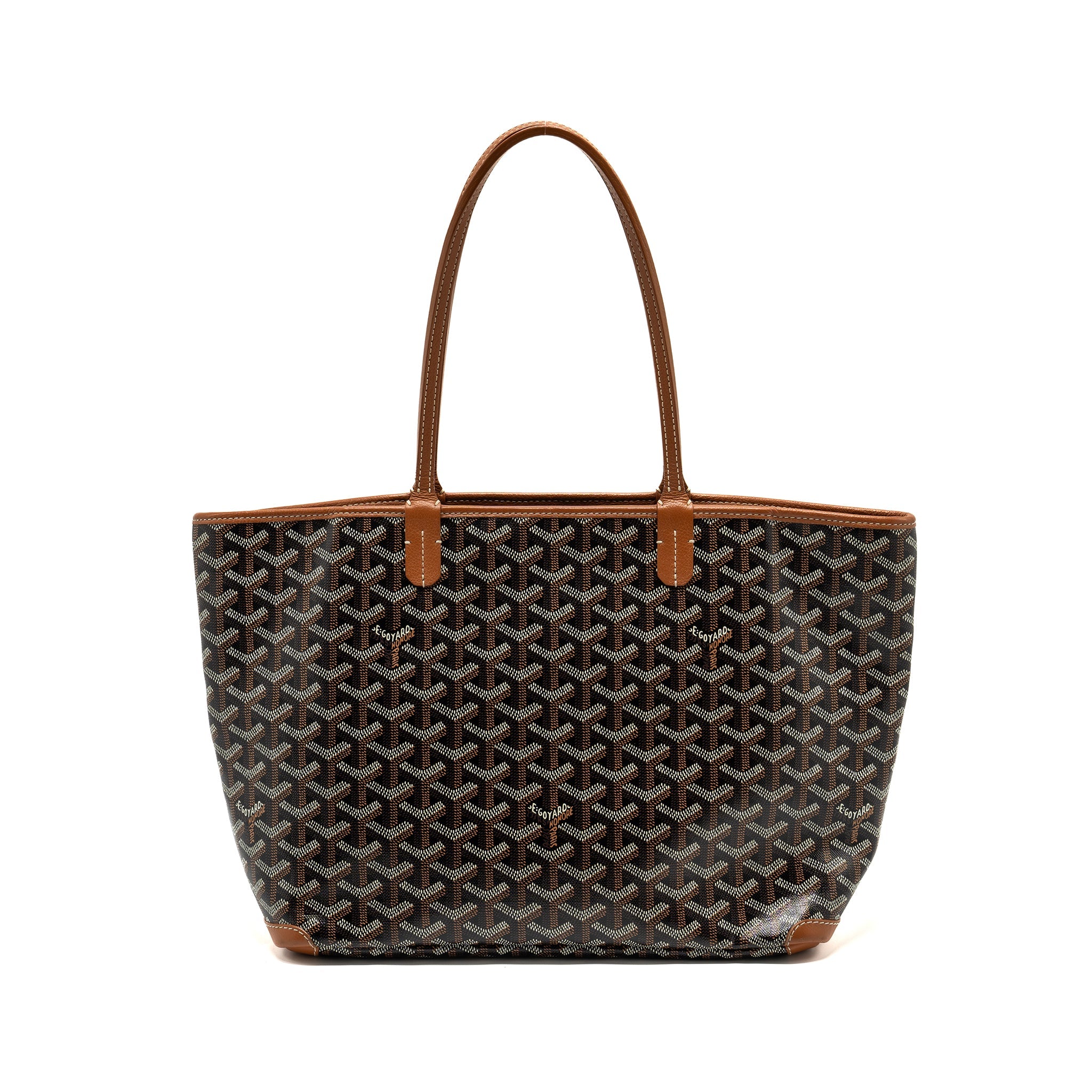 GOYARD ARTOIS PM TOTE BAG GOYARDINE CANVAS BLACK/TAN SHW