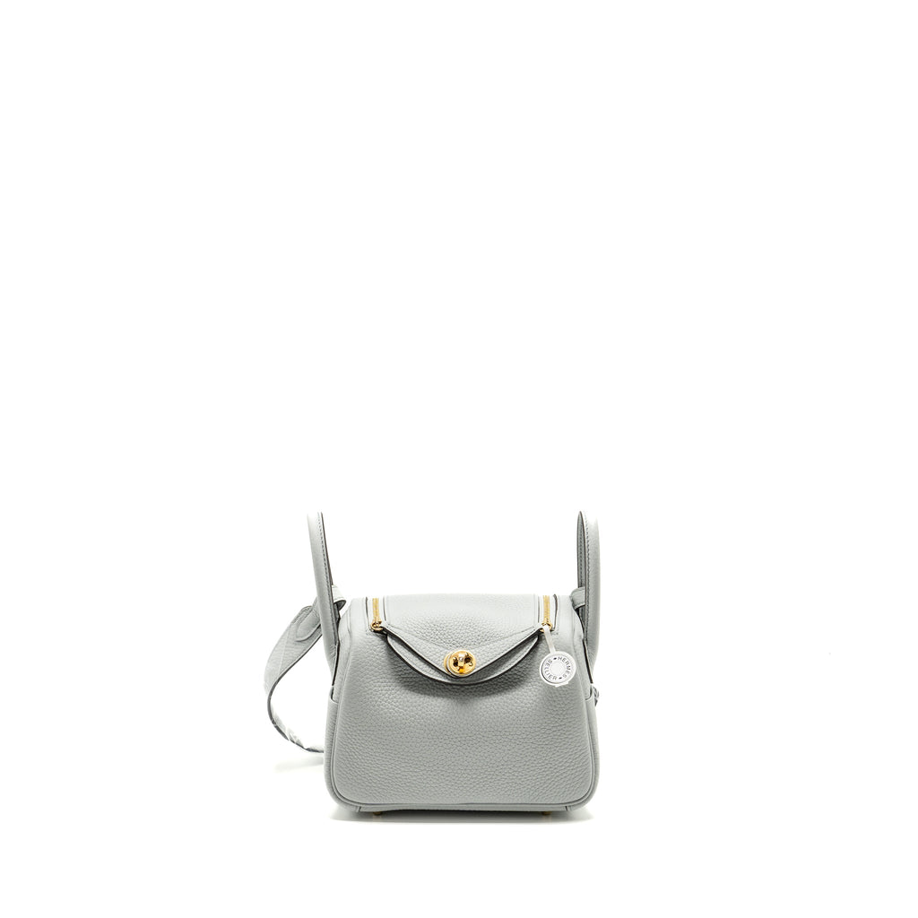 HERMES MINI LINDY CLEMENCE BLUE PALE GHW