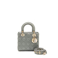 DIOR MY ABCDIOR SMALL LADY DIOR LAMBSKIN STONE GREY LGHW