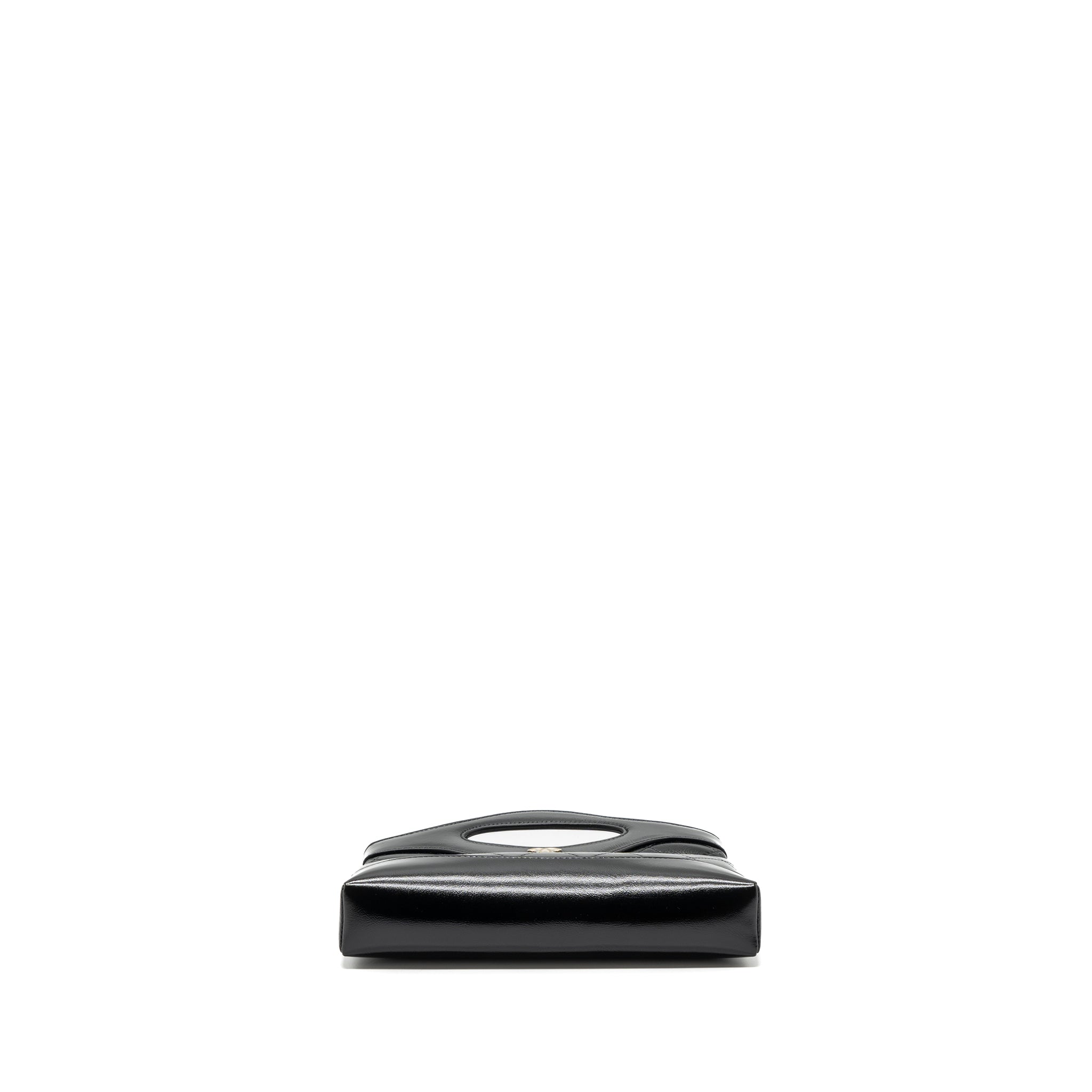 CHANEL 24C MINI 31 CLUTCH WITH CHAIN SHINY CALFSKIN  BLACK LGHW(MICROCHIP)