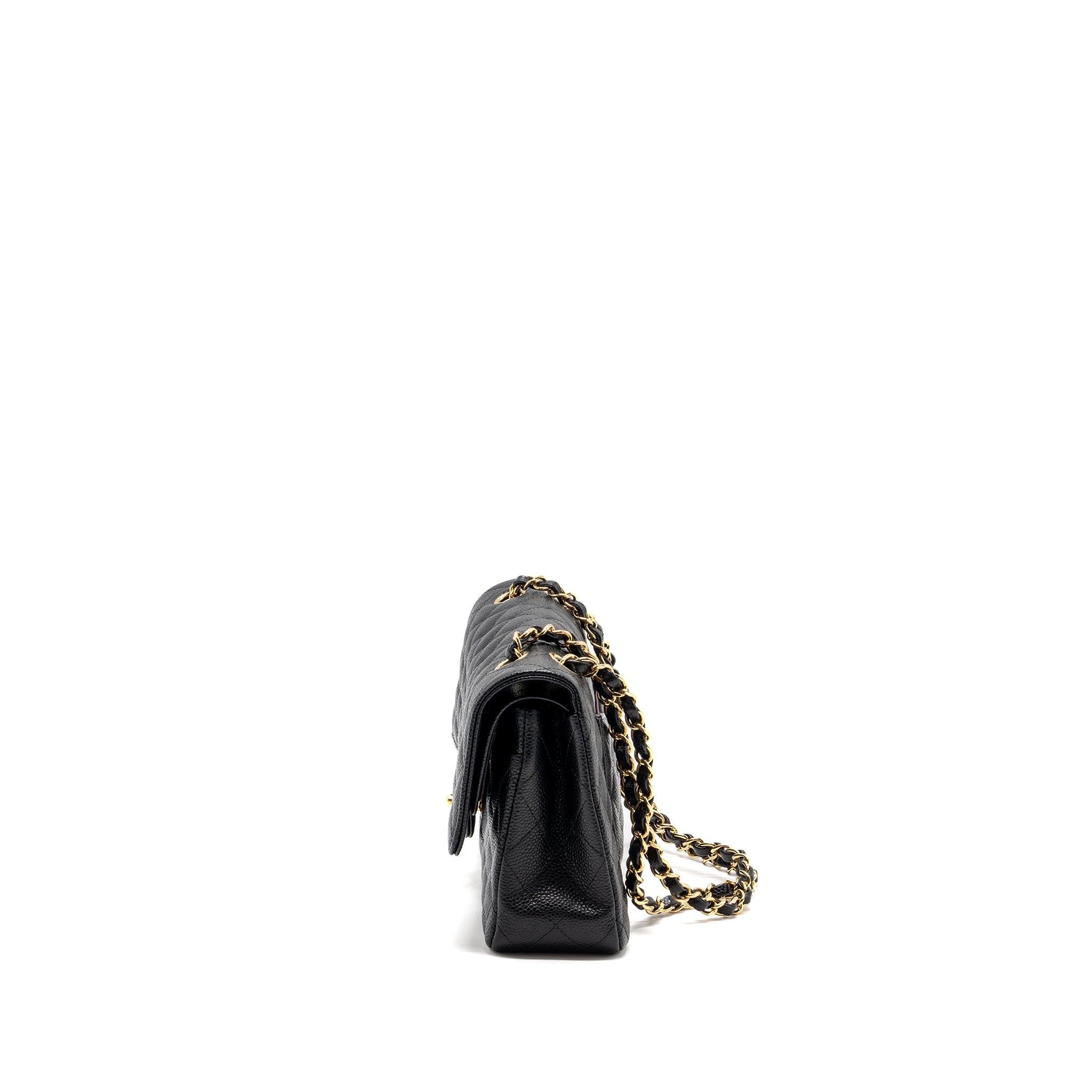 CHANEL MEDIUM CLASSIC DOUBLE FLAP BAG CAVIAR BLACK GHW