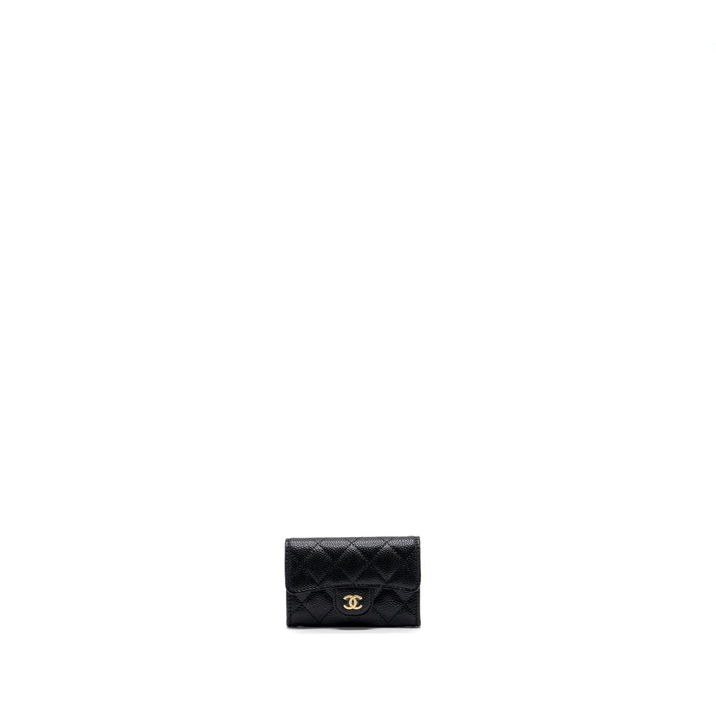 CHANEL CLASSIC FLAP CARD HOLDER CAVIAR BLACK GHW (MICROCHIP)