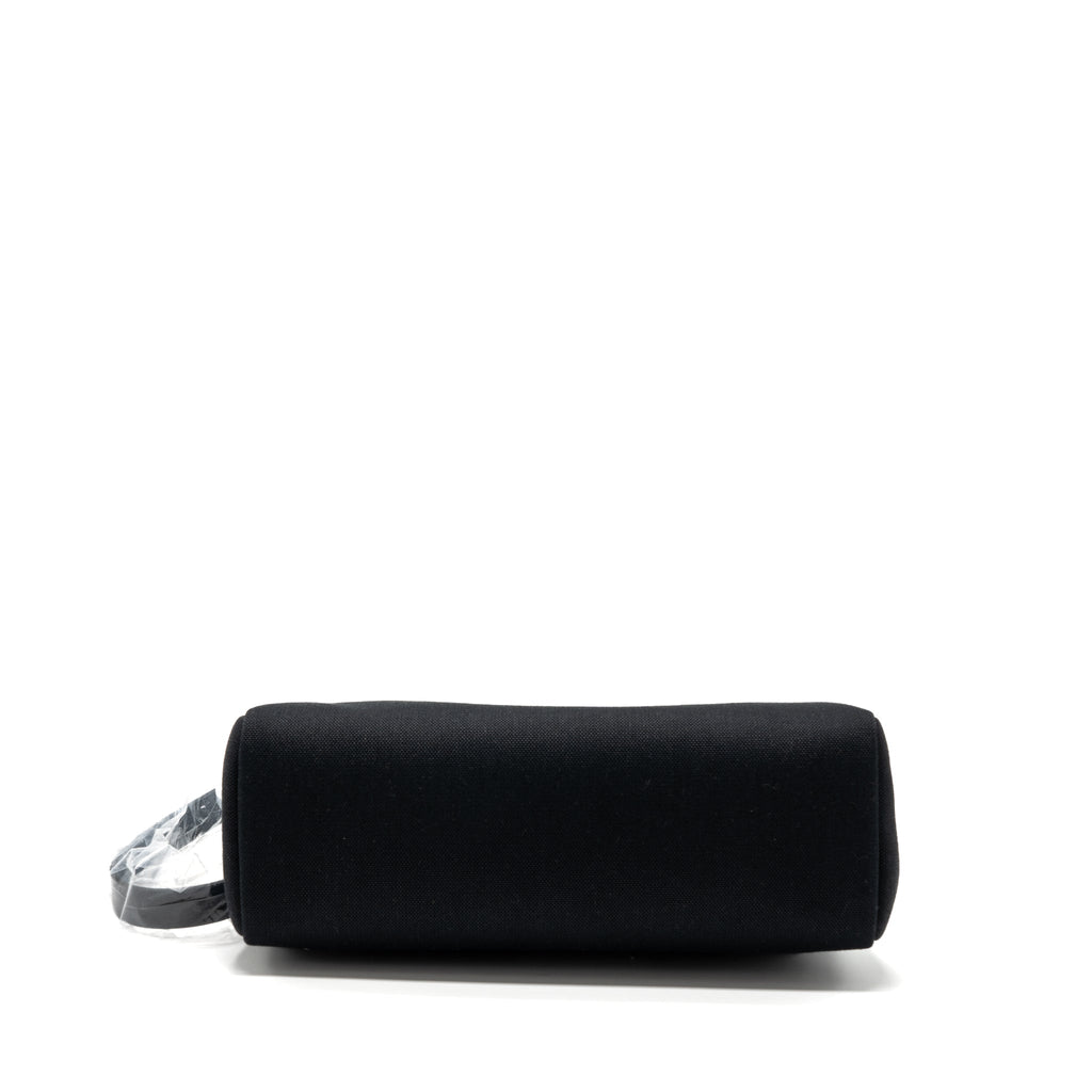 HERMES HERBAG 31 ZIP BAG CANVAS/ HUNTER LEATHER BLACK GHW
